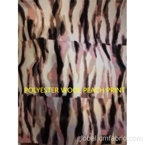 China Polyester Woven Wool peach Printed Fabric Factory